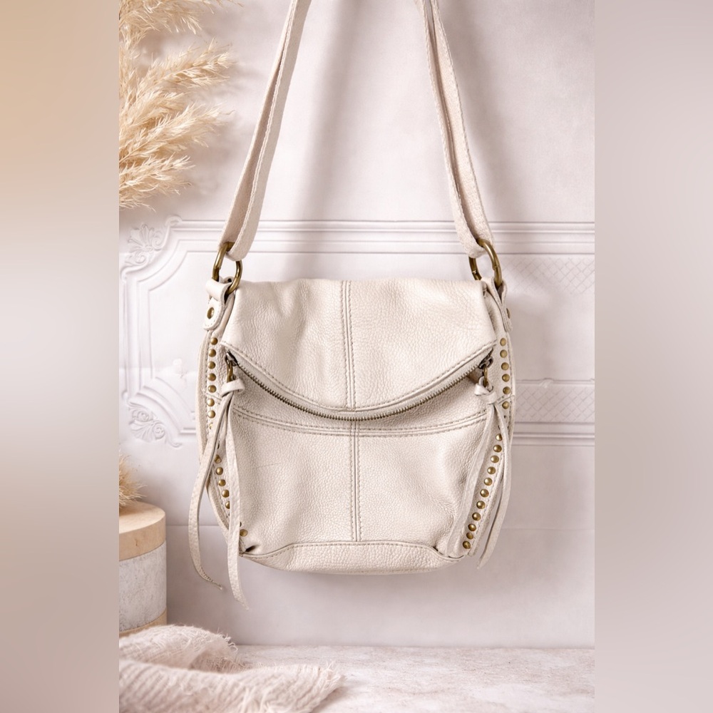 The Sak Ivory Leather Crossbody with Stud Detail
